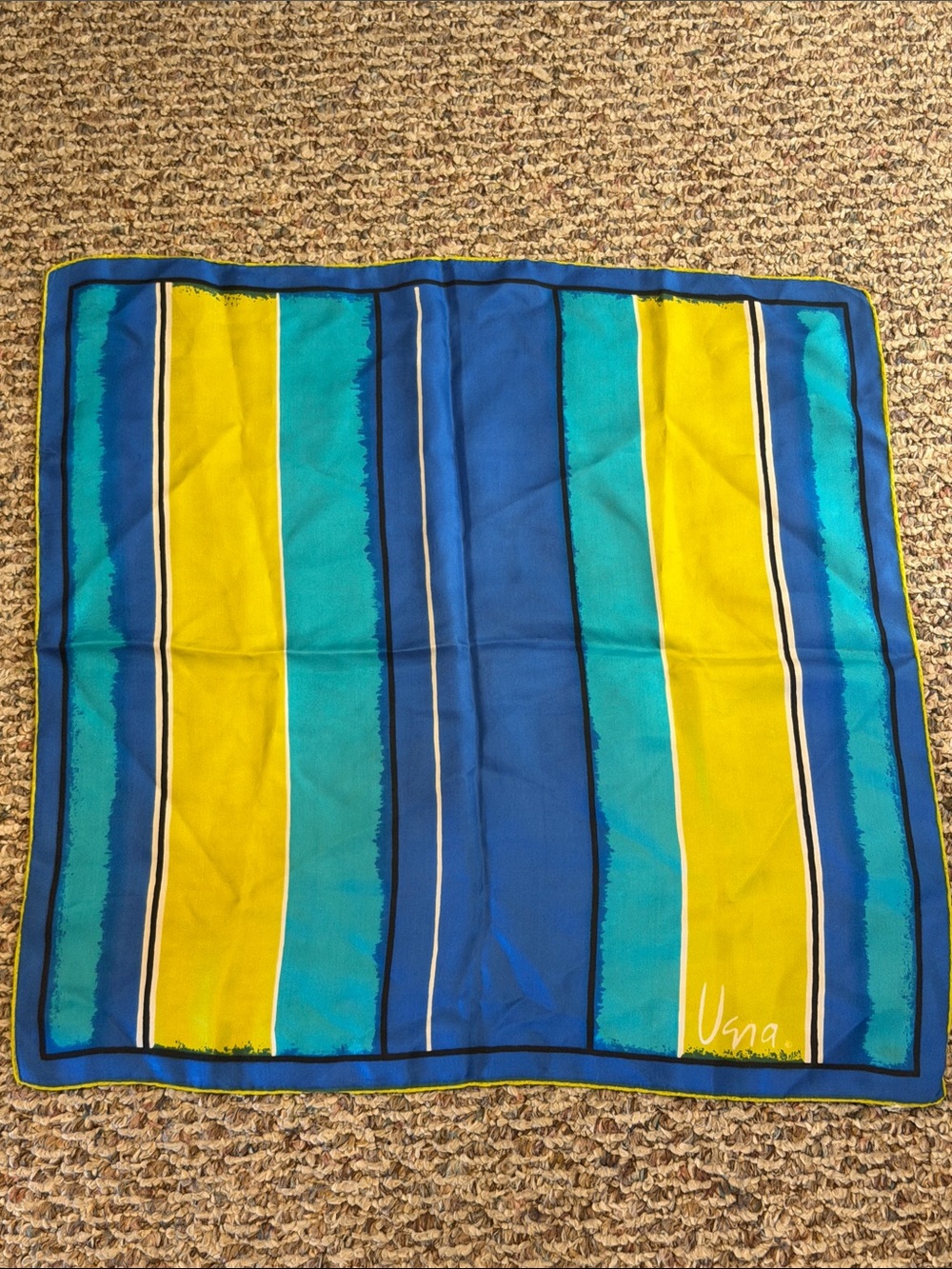 Vintage Striped Silk Scarf